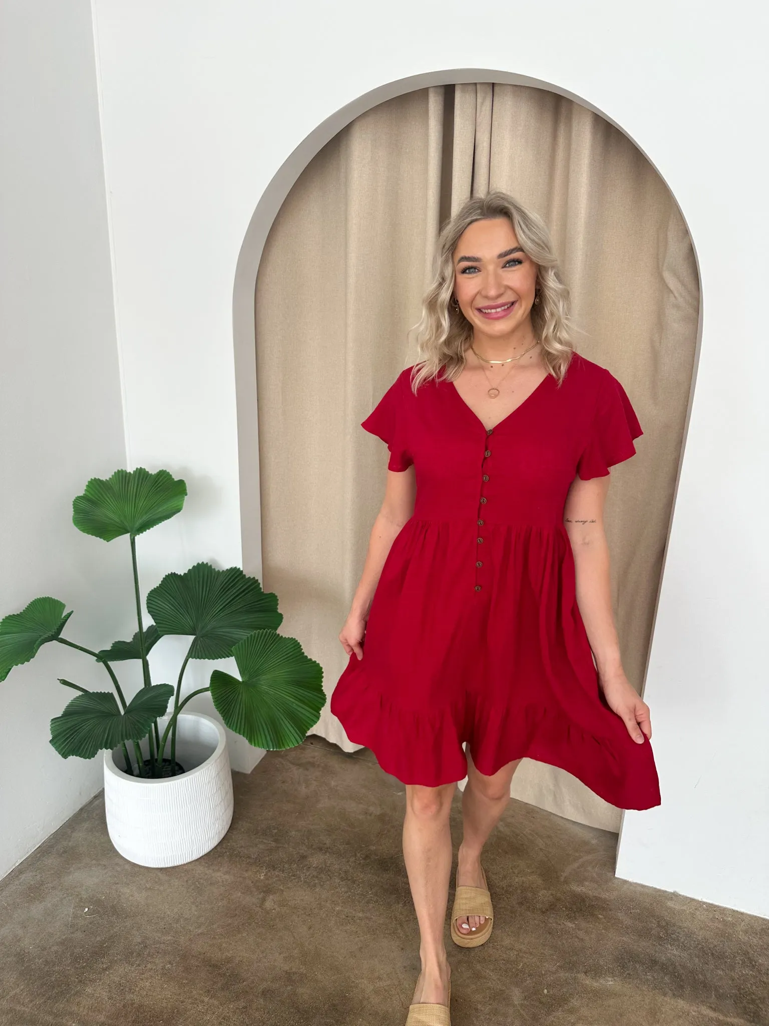 Polly Dress -Red