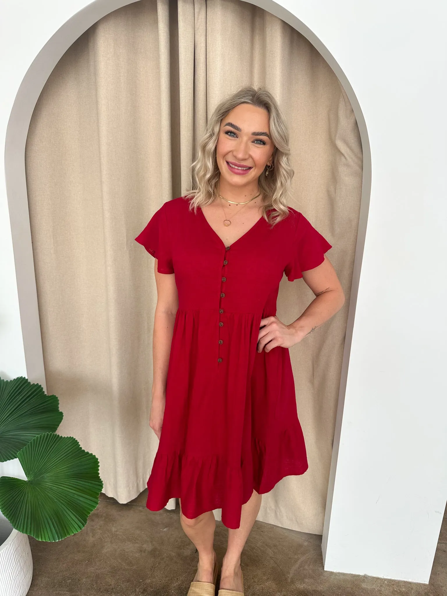 Polly Dress -Red