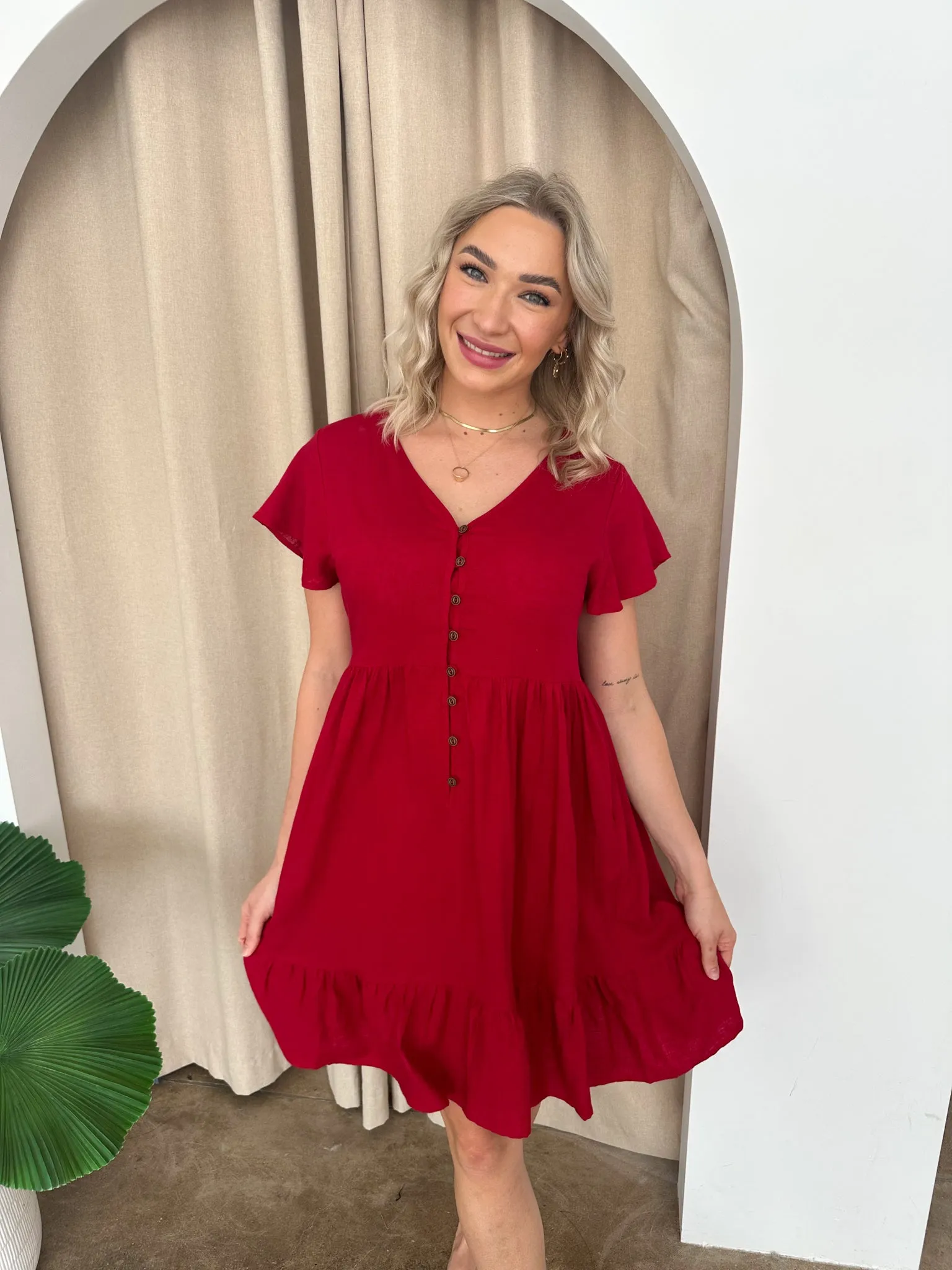 Polly Dress -Red