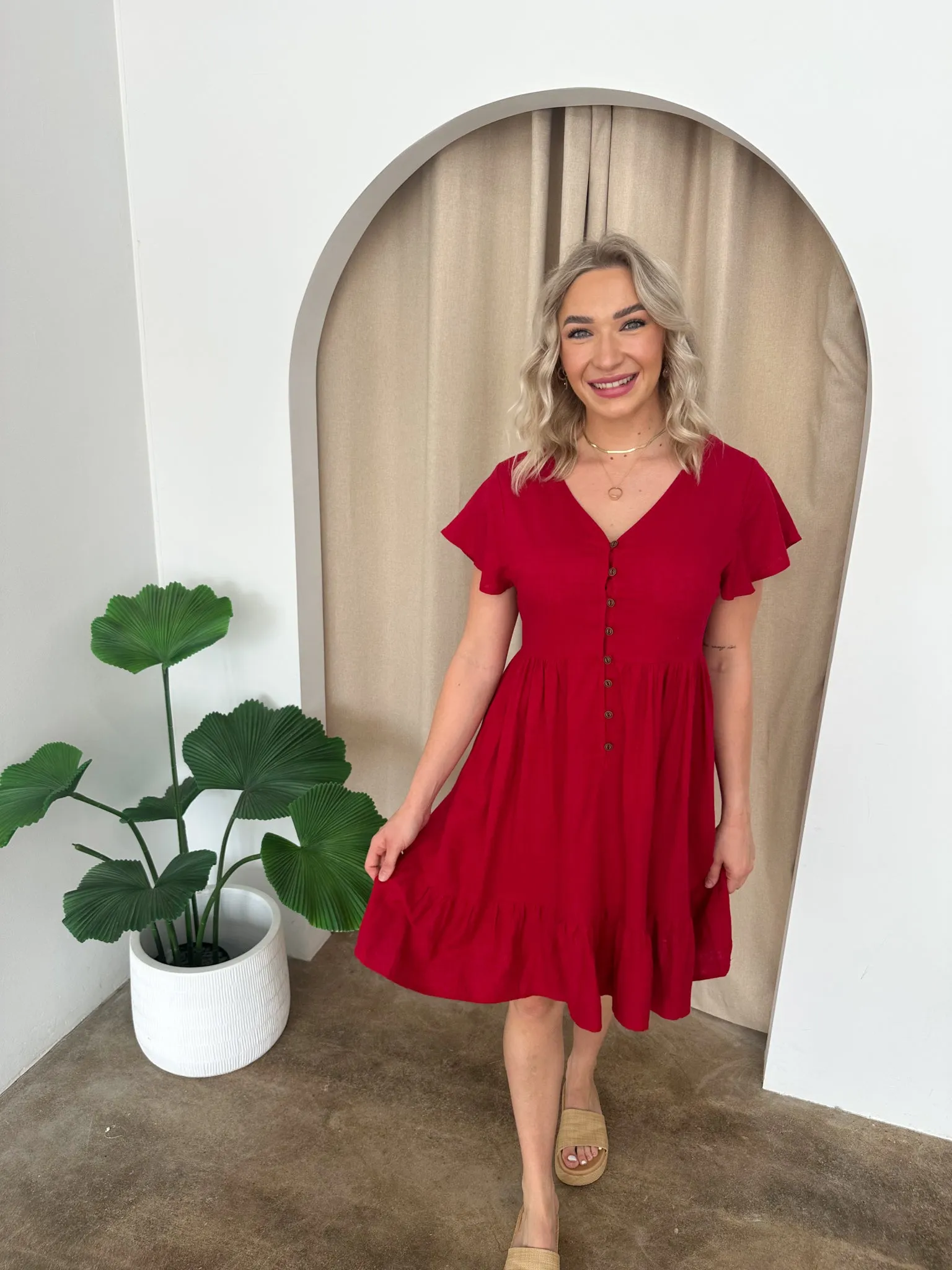 Polly Dress -Red