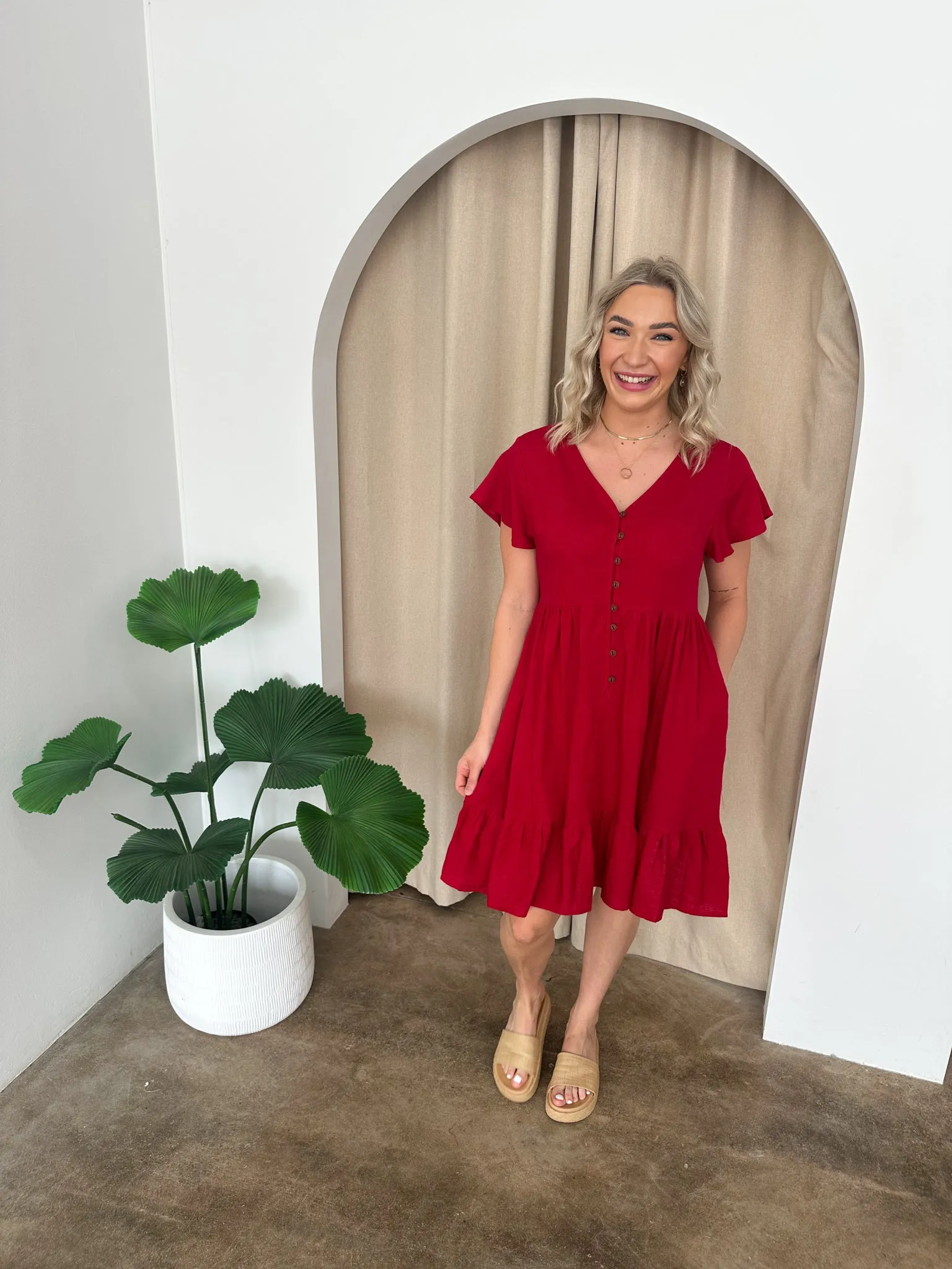 Polly Dress -Red