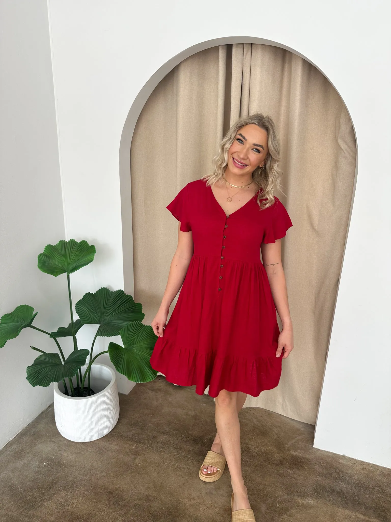 Polly Dress -Red