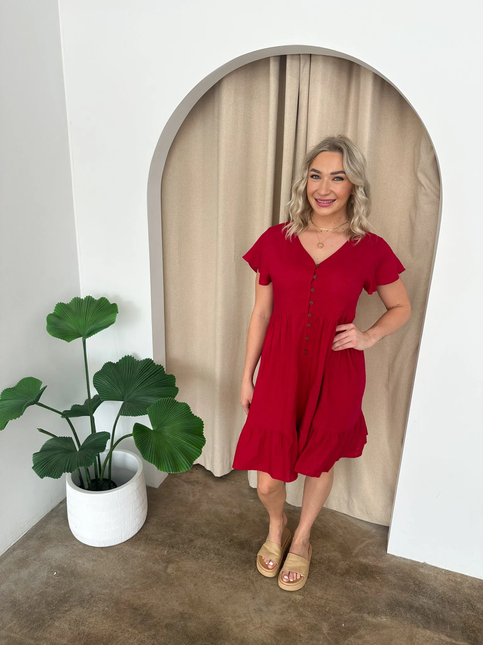Polly Dress -Red