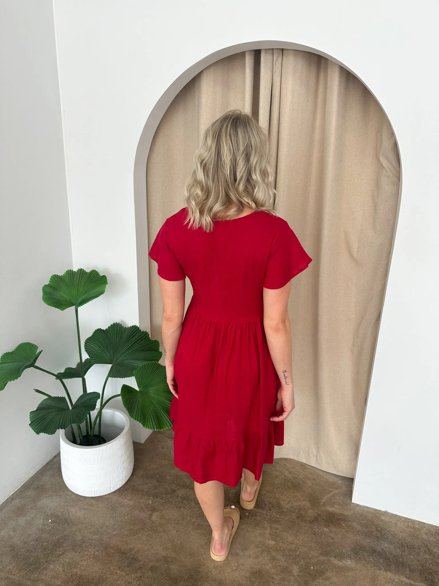 Polly Dress -Red