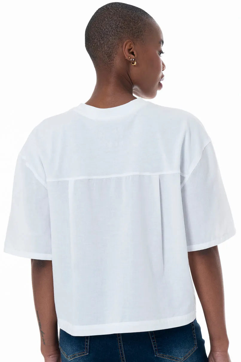 Poplin T-Shirt _ 152273 _ Optic White
