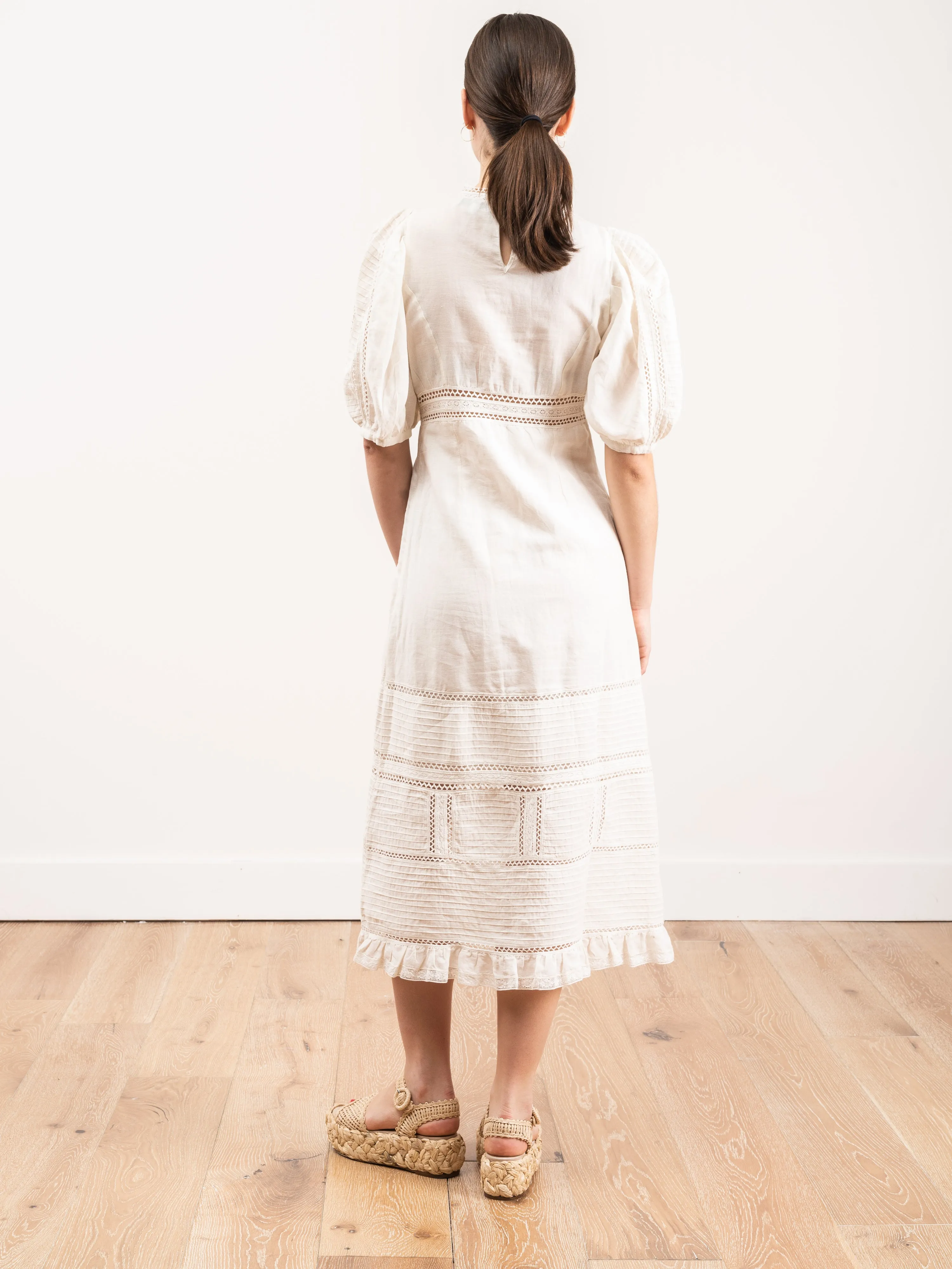 poppy pintuck midi dress