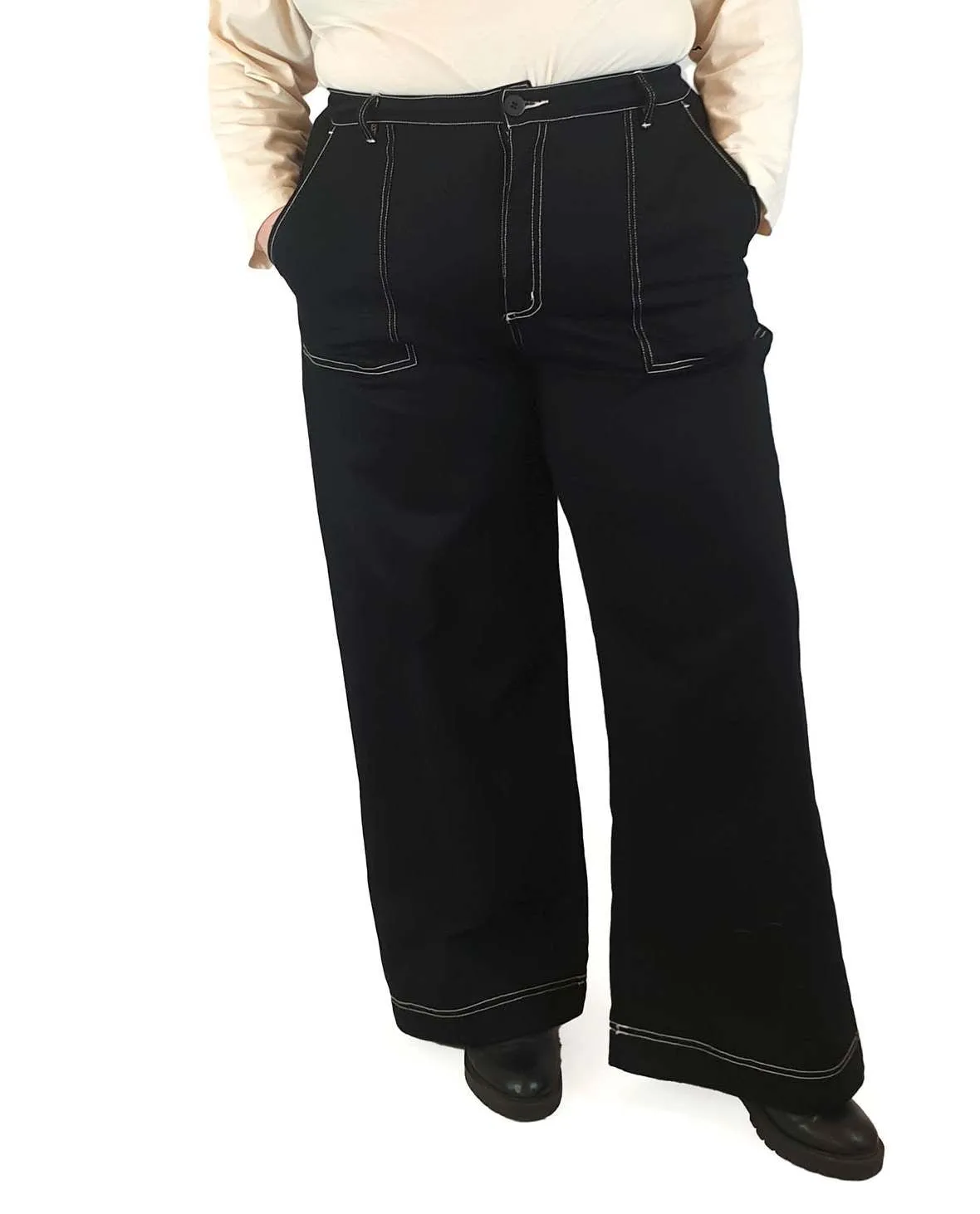 Princess Highway black jeans with white stitching size 20