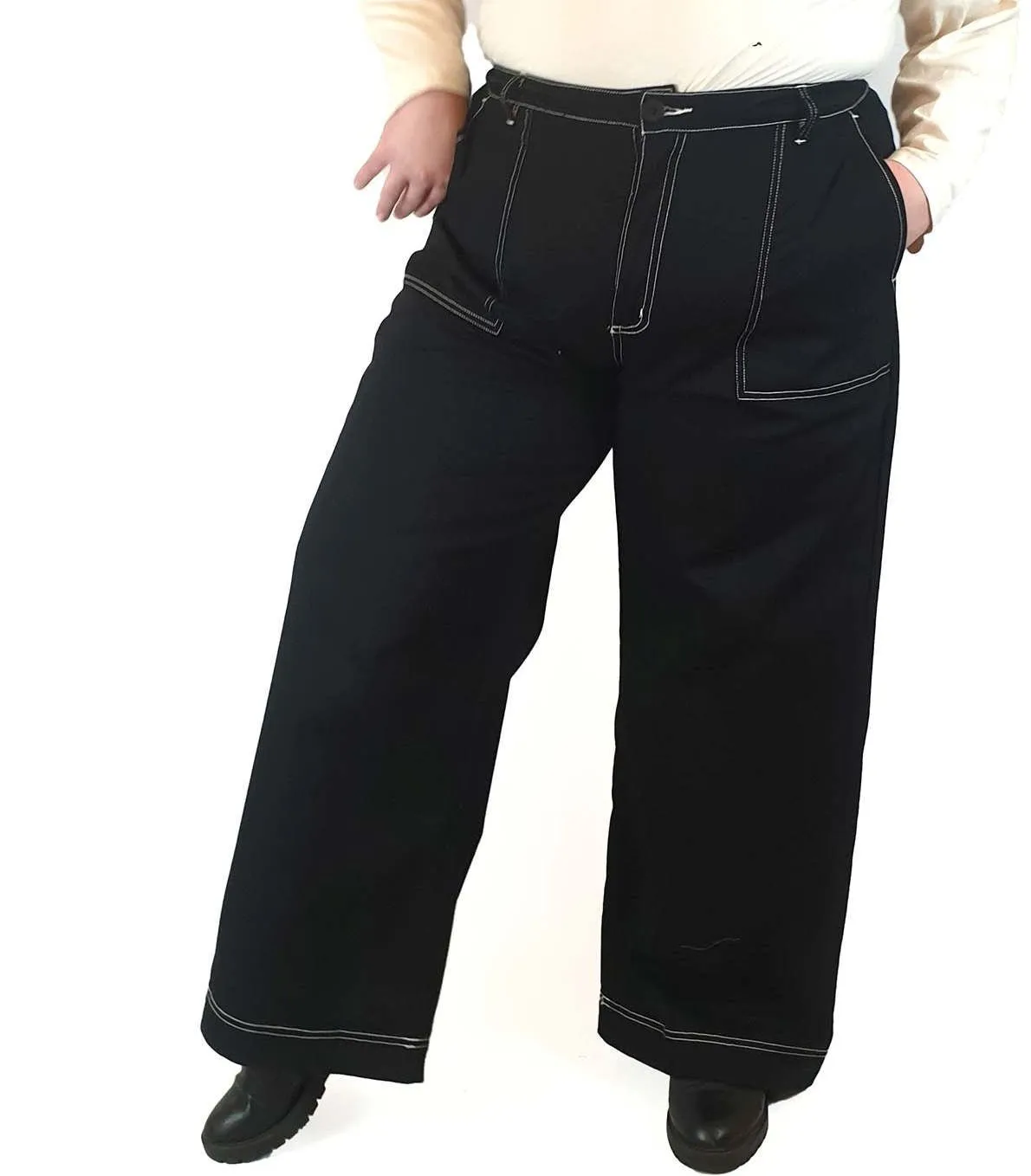 Princess Highway black jeans with white stitching size 20