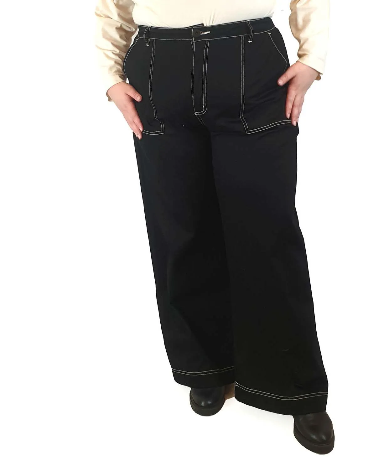 Princess Highway black jeans with white stitching size 20