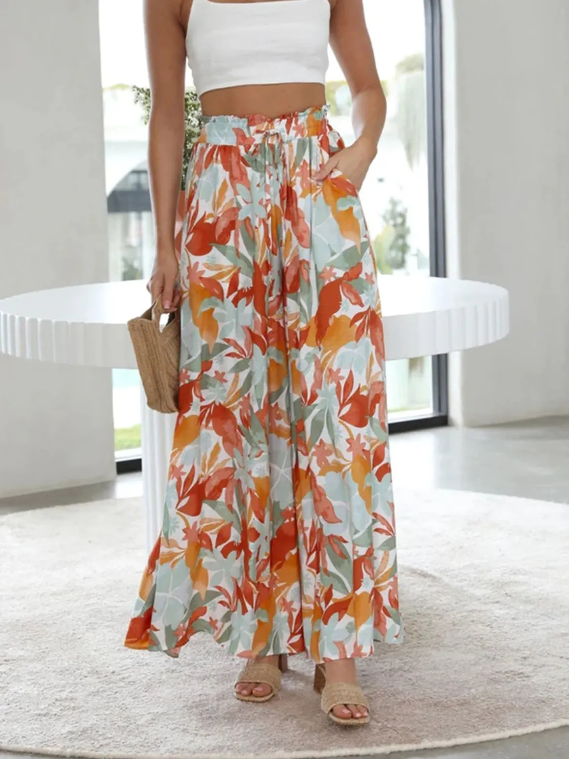 Printed Wide Leg Pants S-2XL