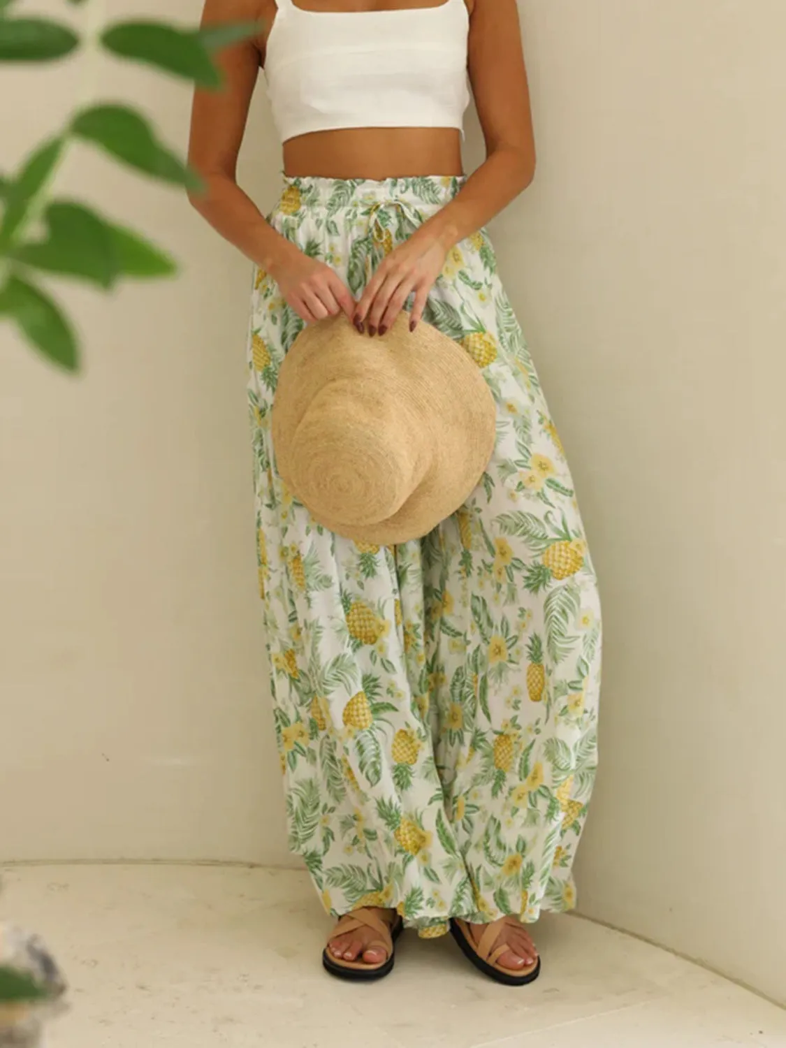 Printed Wide Leg Pants S-2XL
