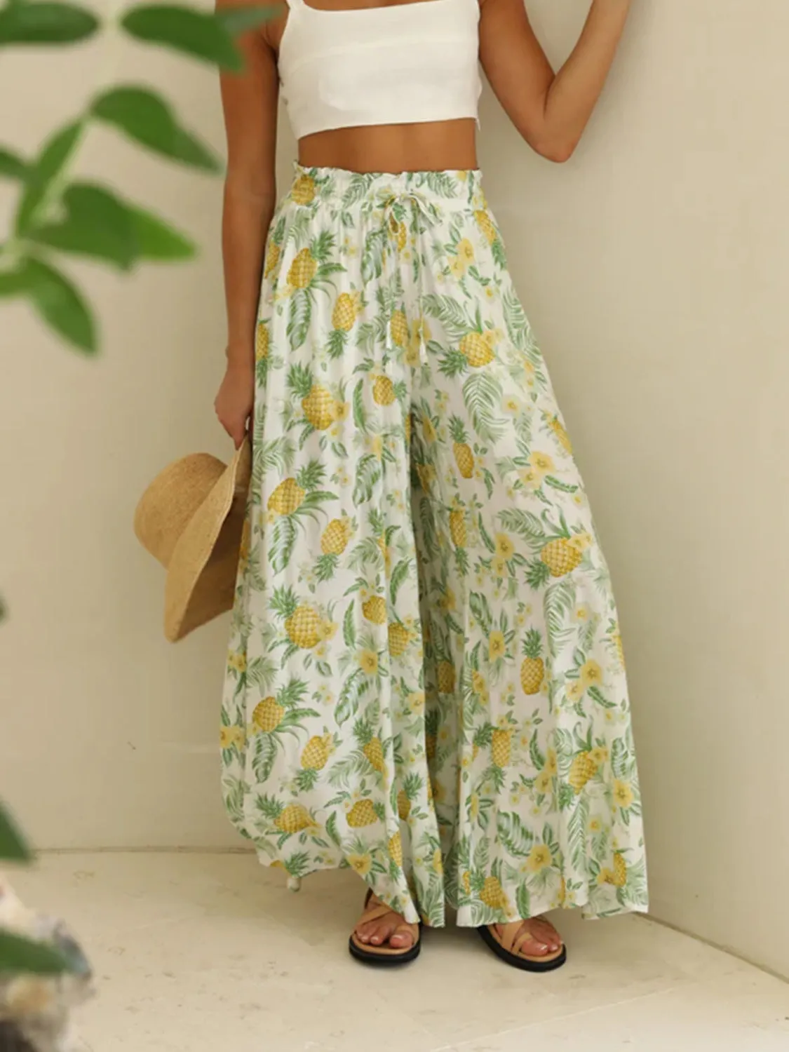 Printed Wide Leg Pants S-2XL