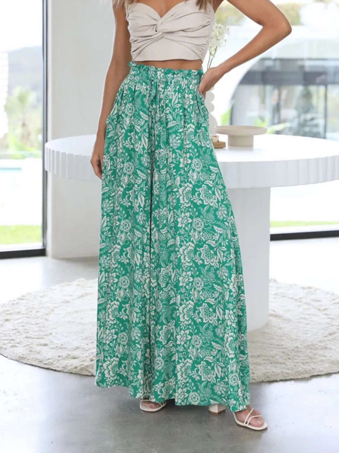 Printed Wide Leg Pants S-2XL