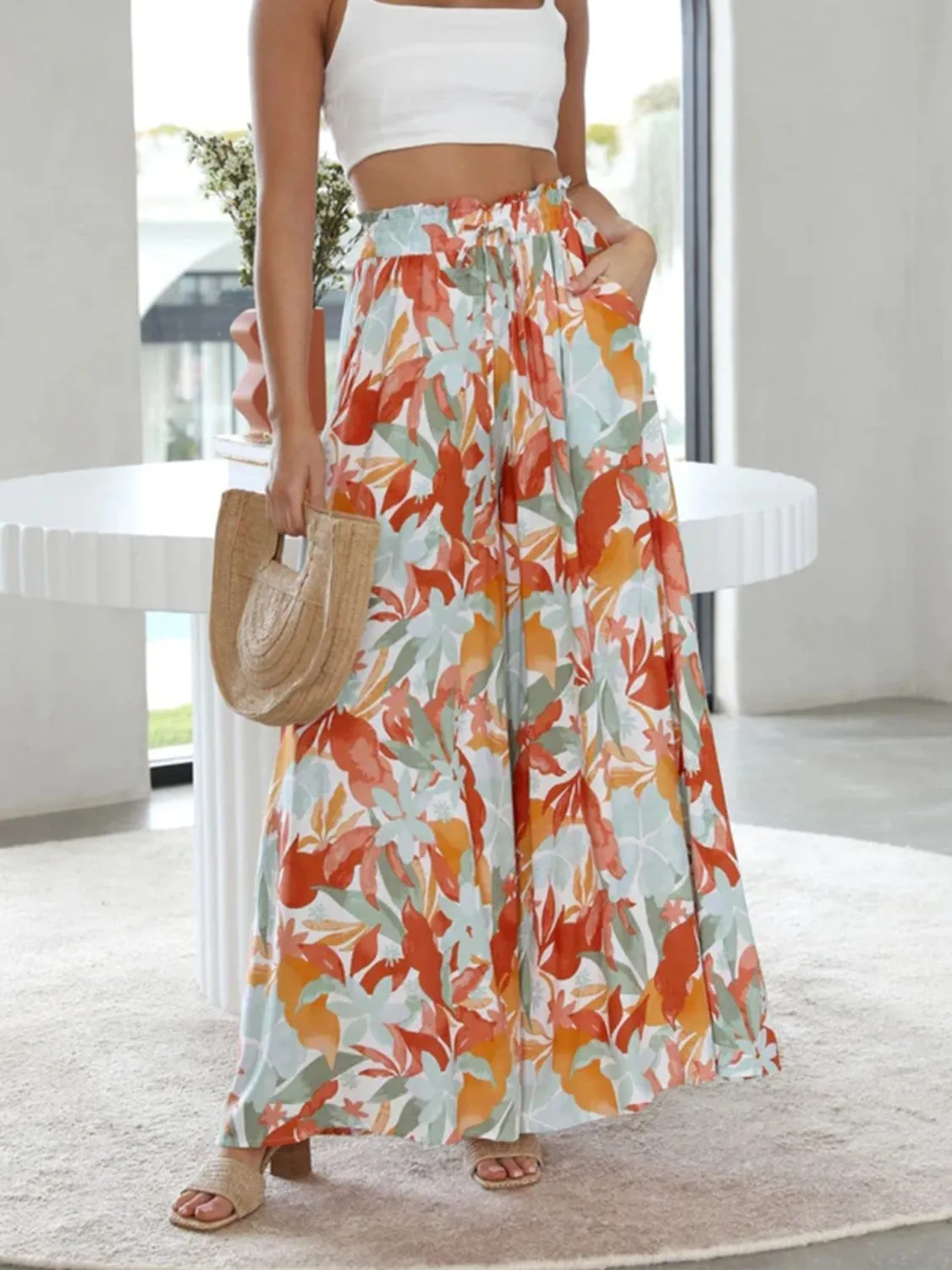 Printed Wide Leg Pants S-2XL