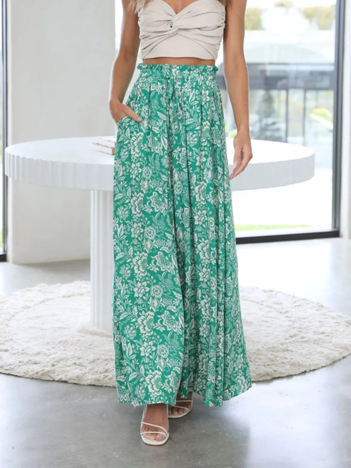 Printed Wide Leg Pants S-2XL