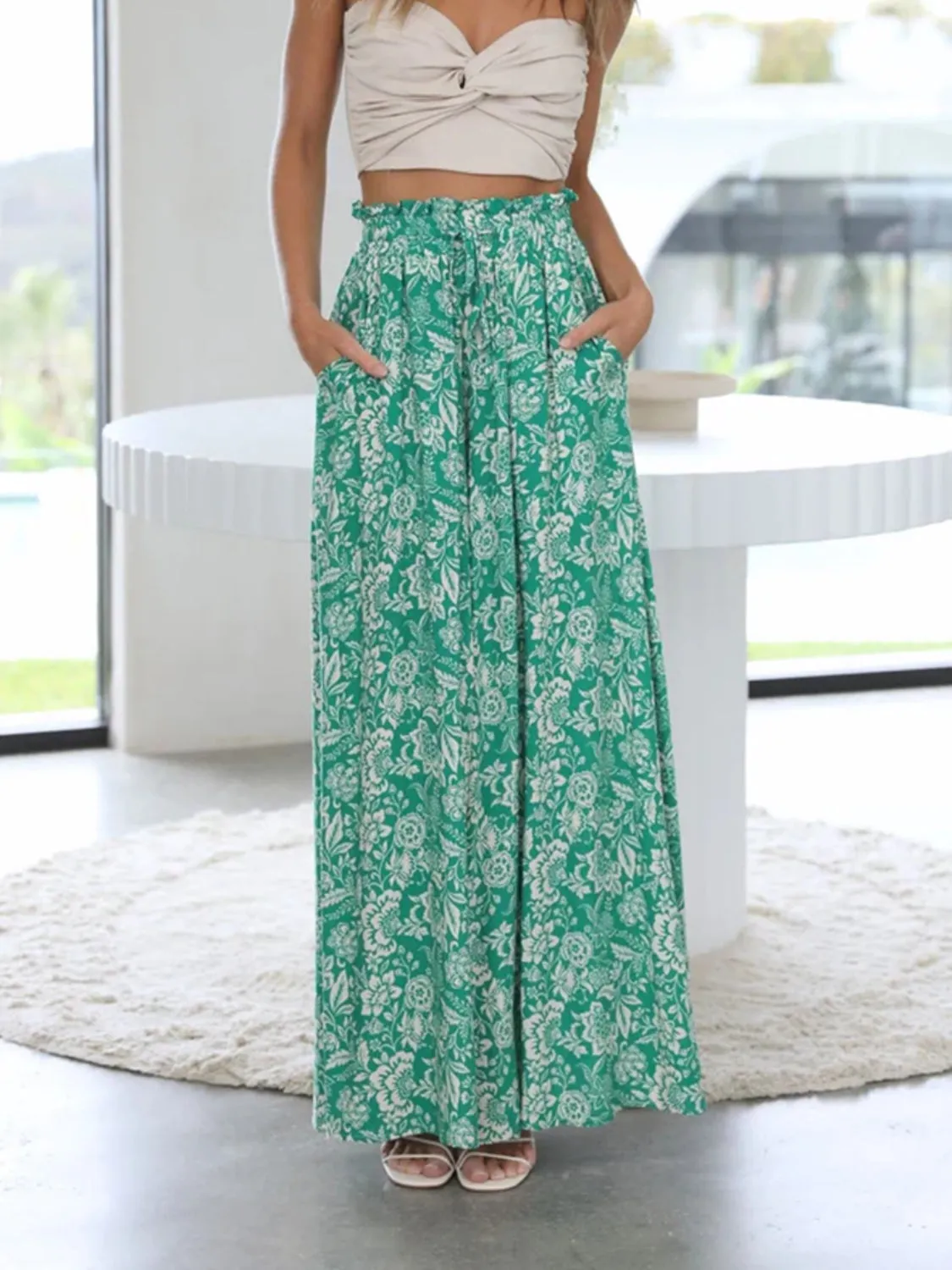 Printed Wide Leg Pants S-2XL
