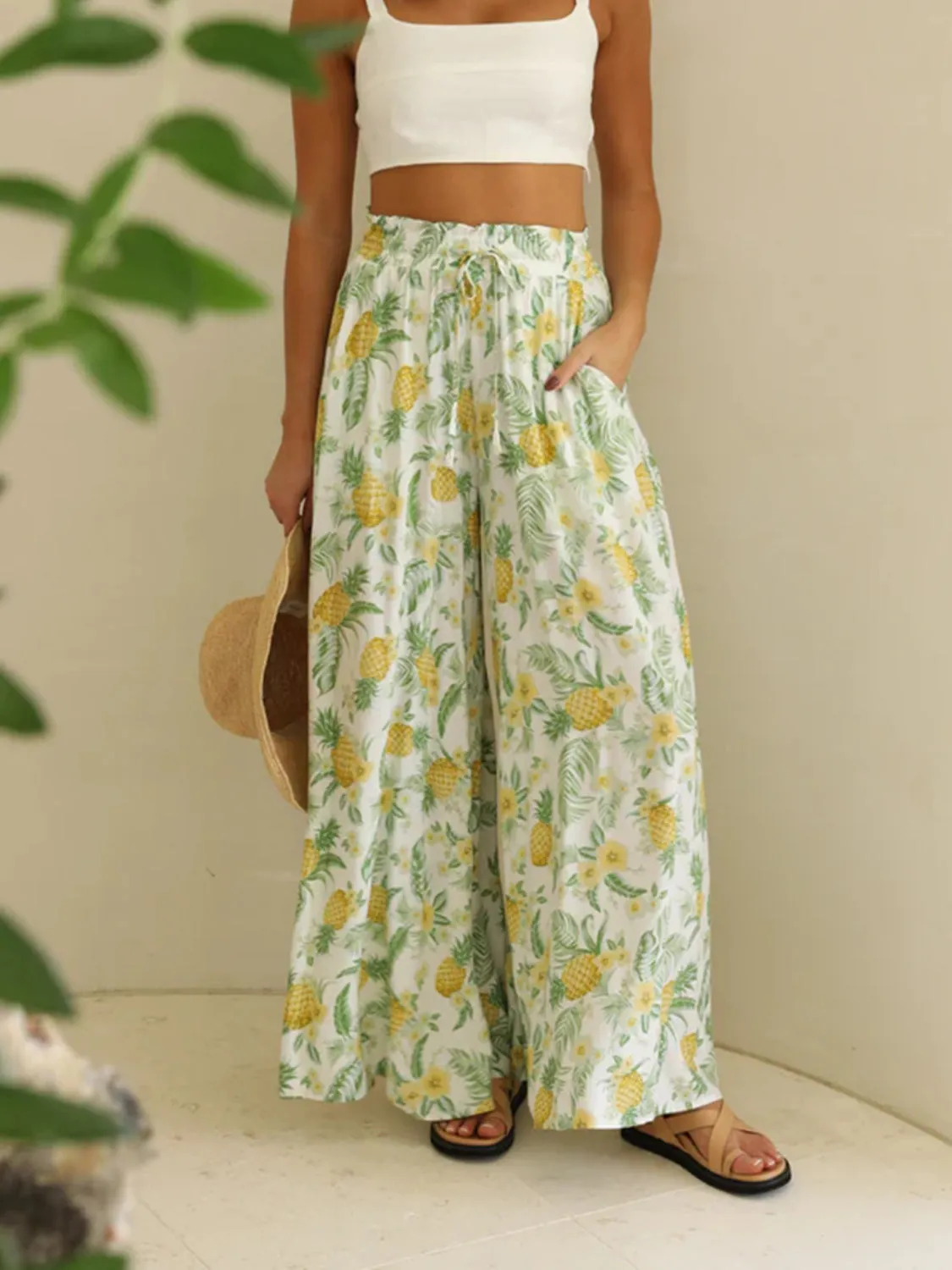 Printed Wide Leg Pants S-2XL