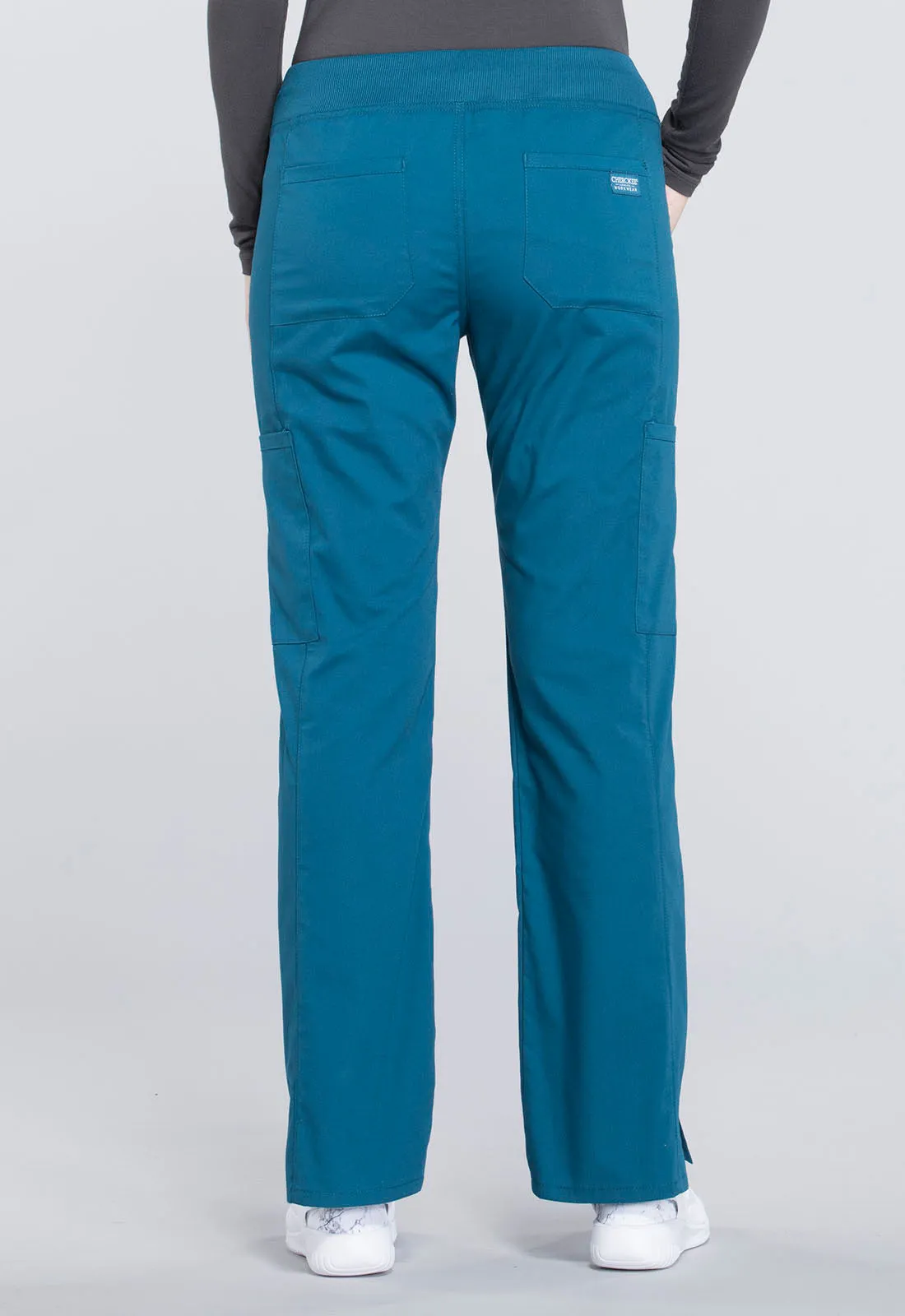 Professionals WW170 Mid Rise Straight Leg Pull-on Cargo Pants Caribbean Blue