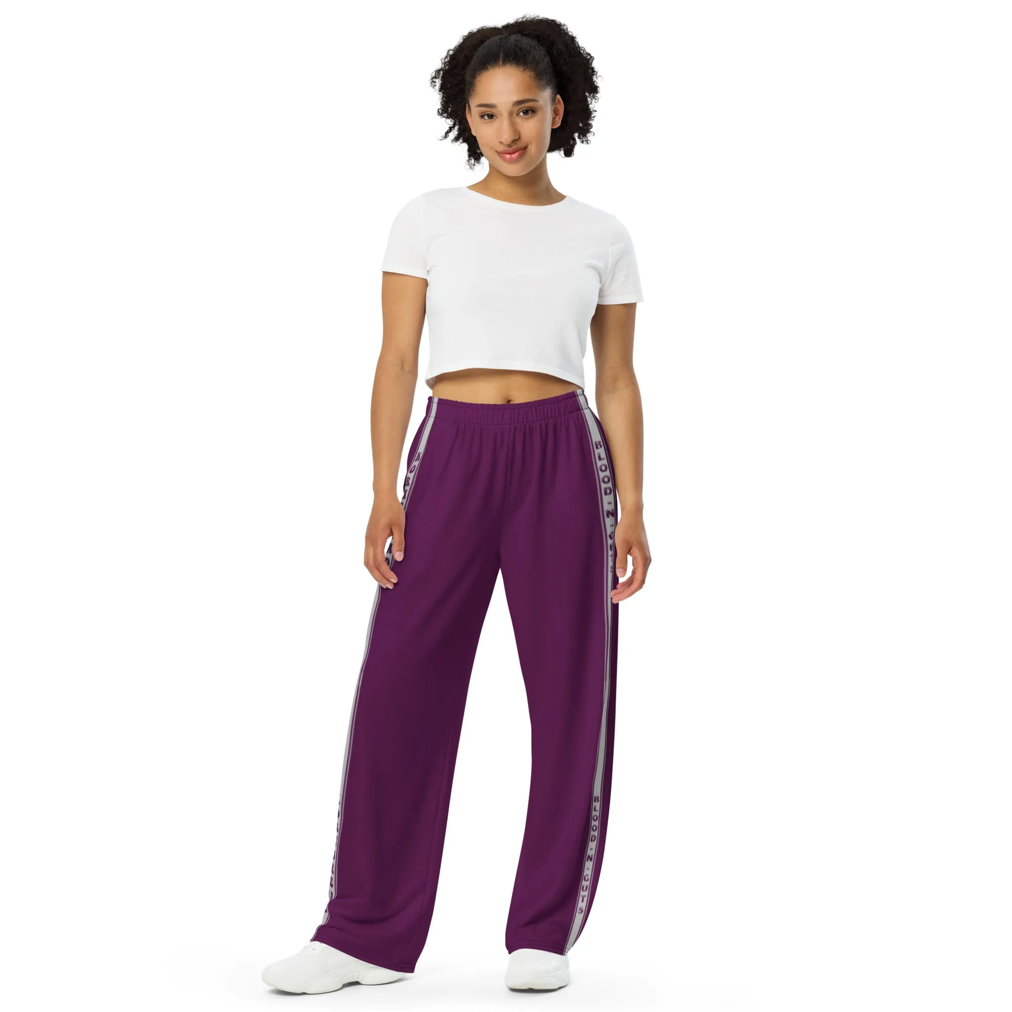 Purple KBBNG Stripe Wide-Leg Pants