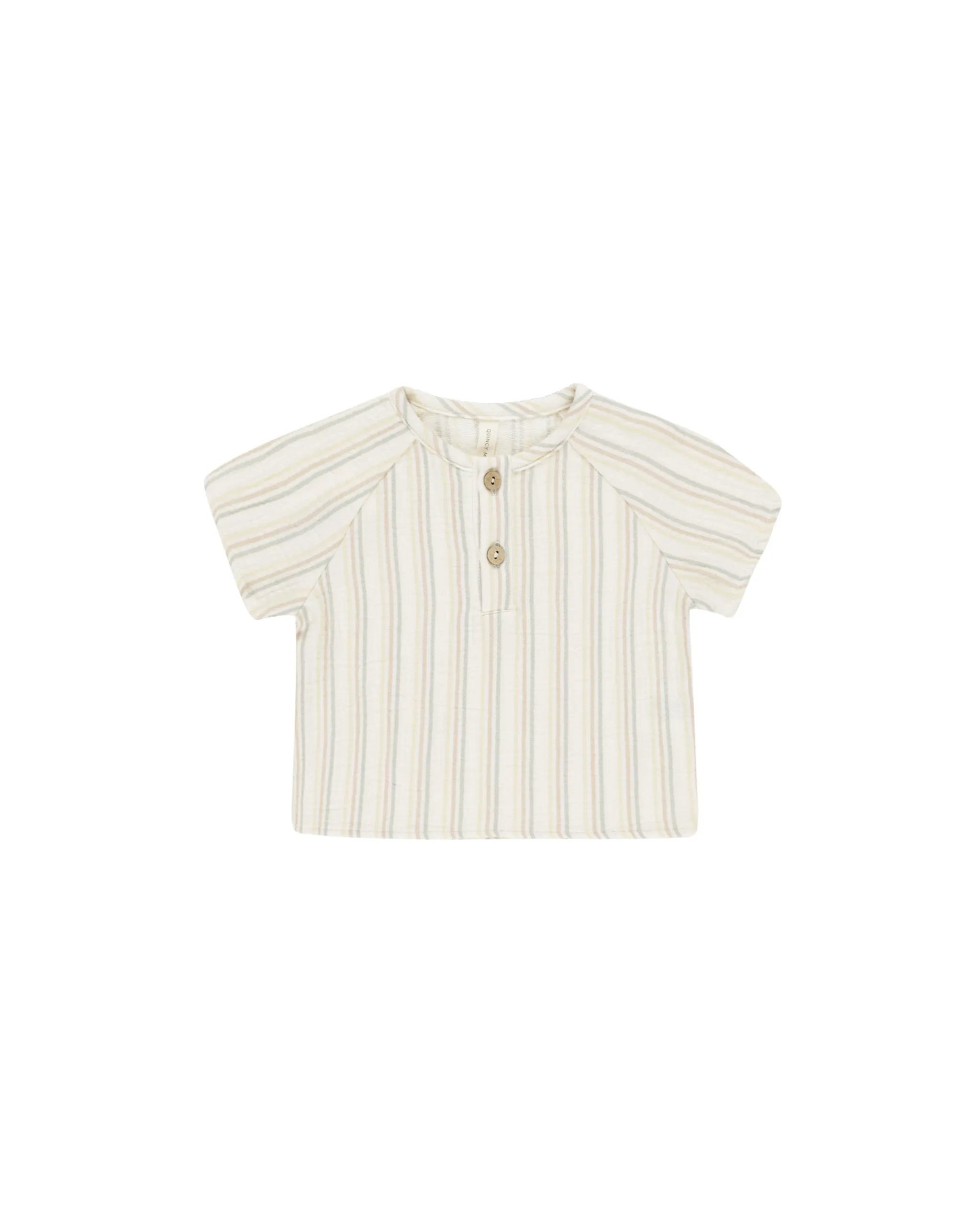 Quincy Mae Short Sleeve Zion Shirt - Summer Stripe