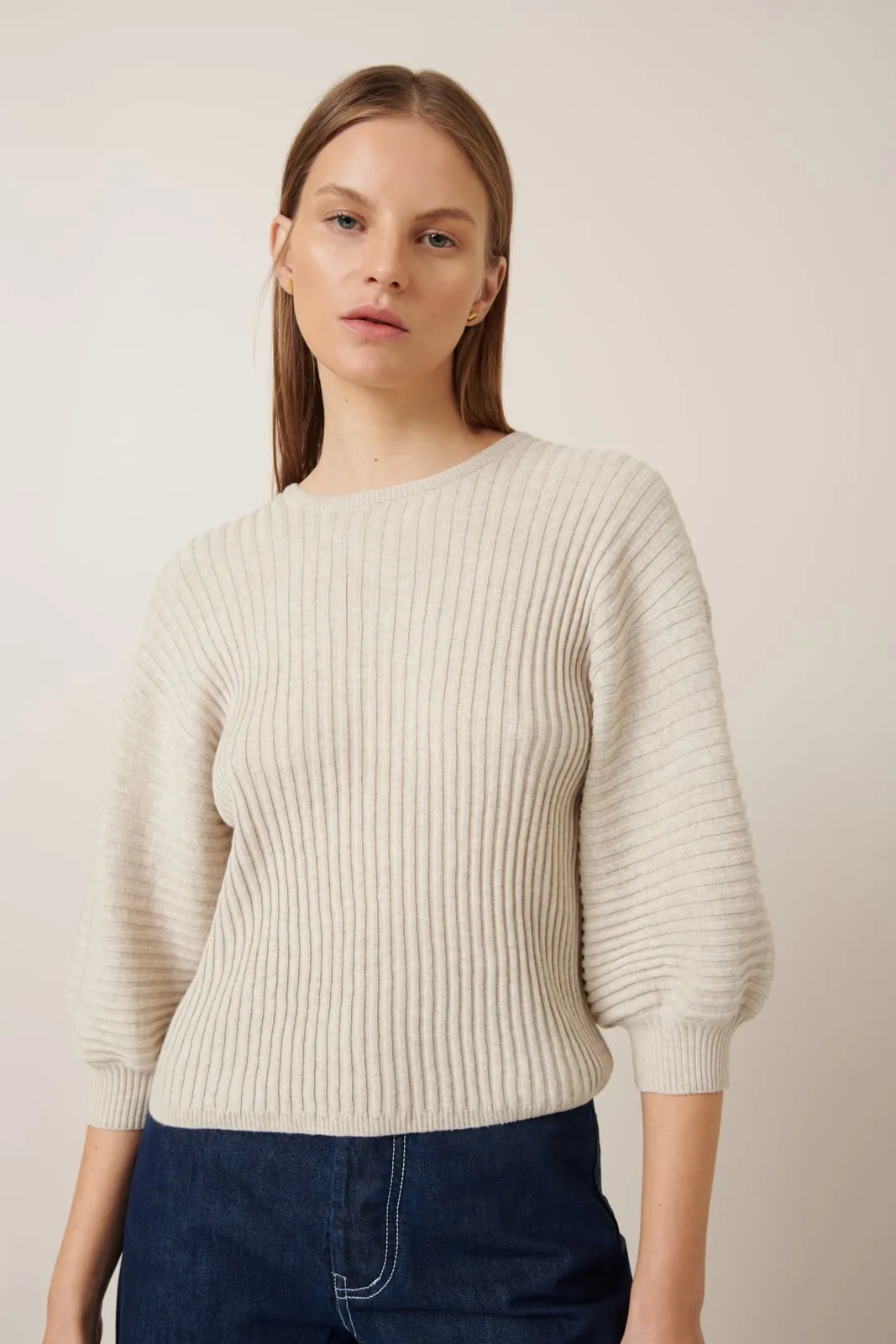 Quinn Top - Oat Melange