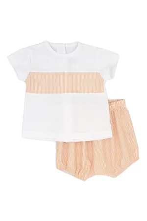 "Fraser" Apricot Striped T-Shirt & Jam Pants