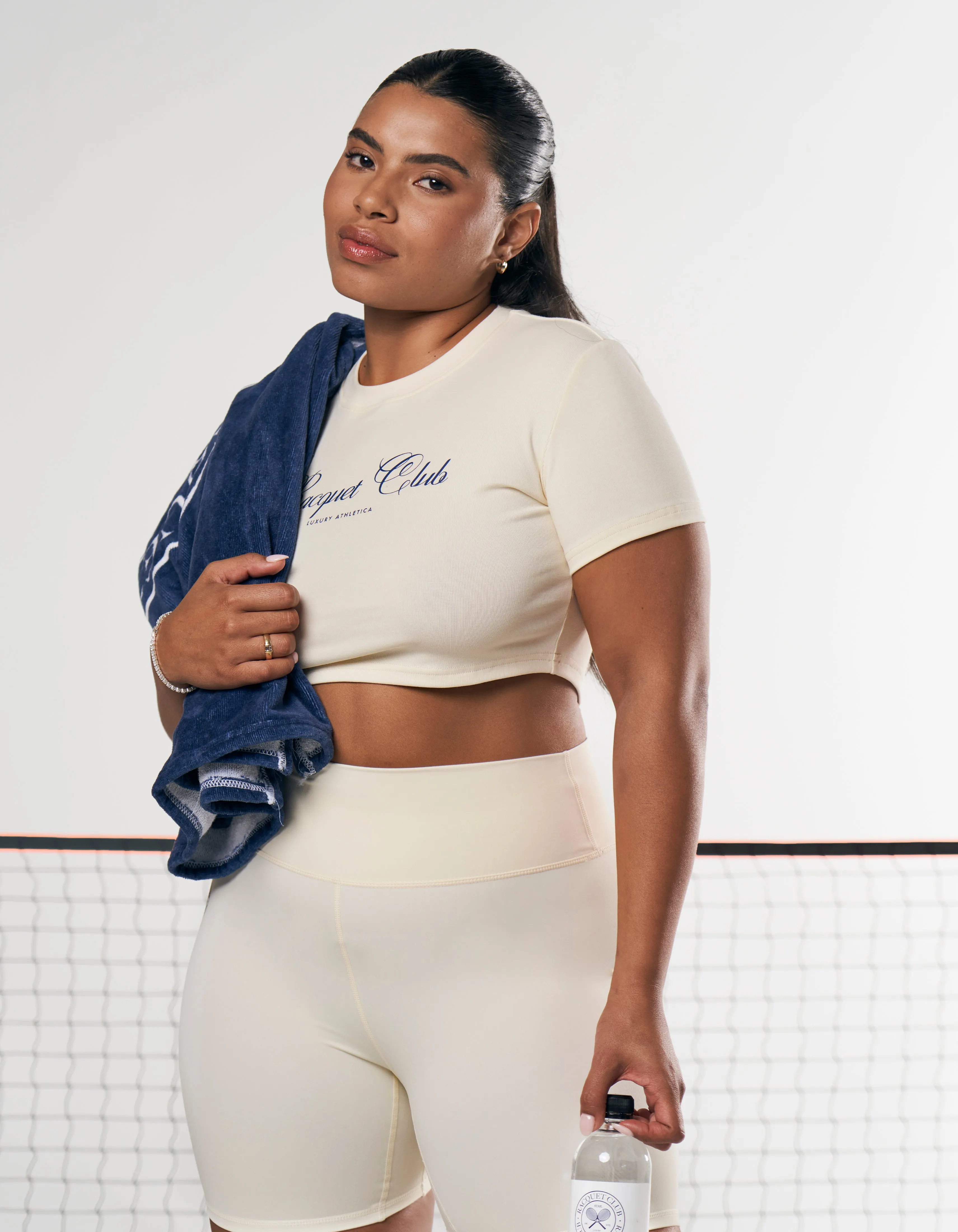 Racquet Club Cropped Tee - Cream