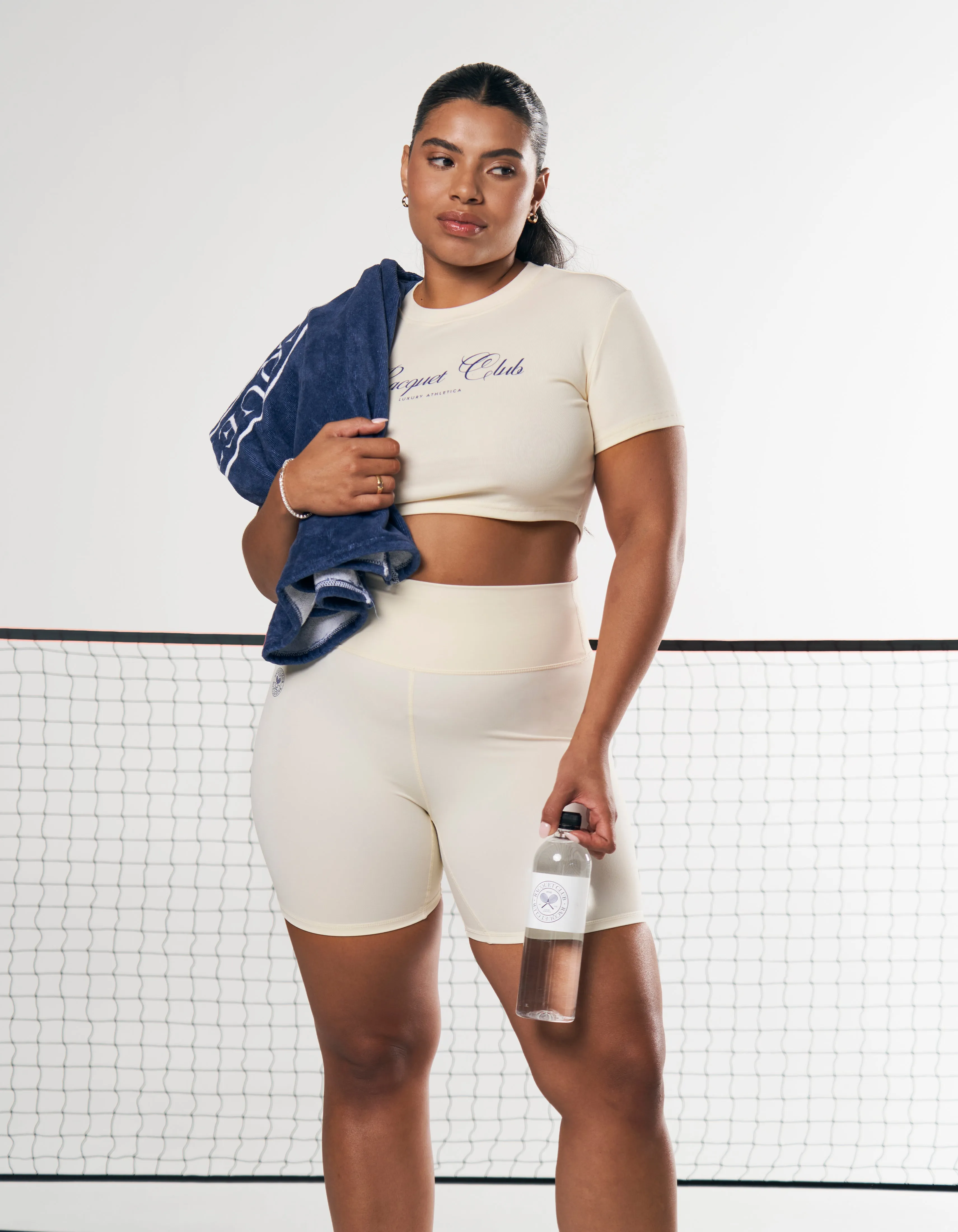 Racquet Club Cropped Tee - Cream