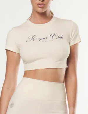 Racquet Club Cropped Tee - Cream