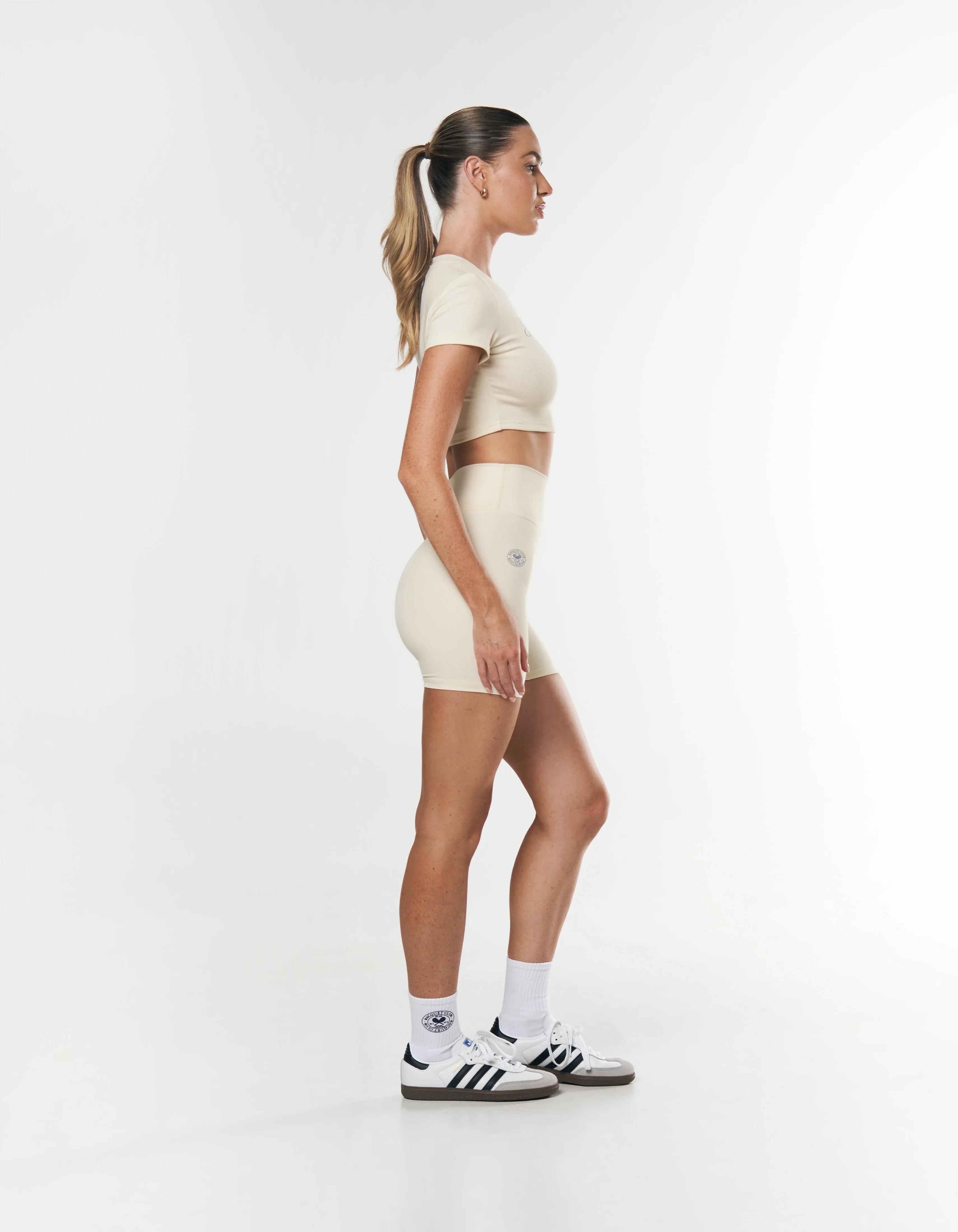 Racquet Club Cropped Tee - Cream