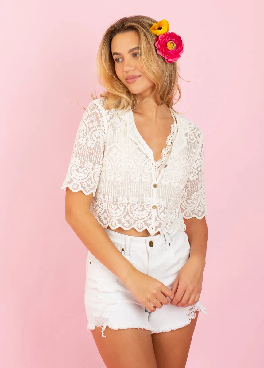 Raina Top in Cream