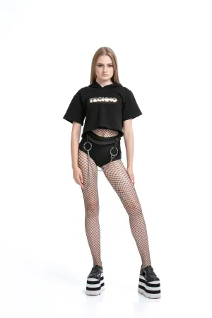 Reflective Techno - Cropped Tops with side zips
