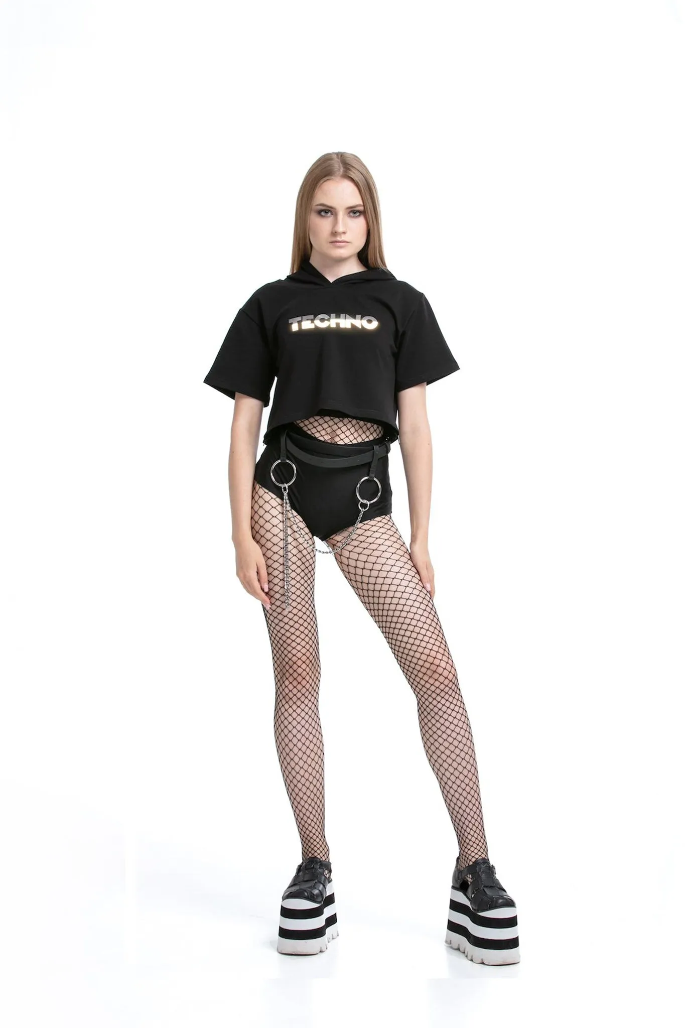 Reflective Techno - Cropped Tops with side zips