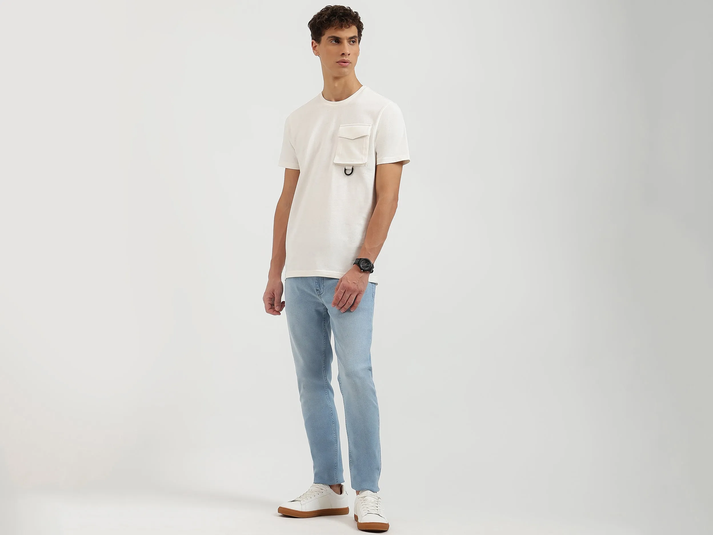 Relaxed Fit Crew Neck Solid T-Shirt