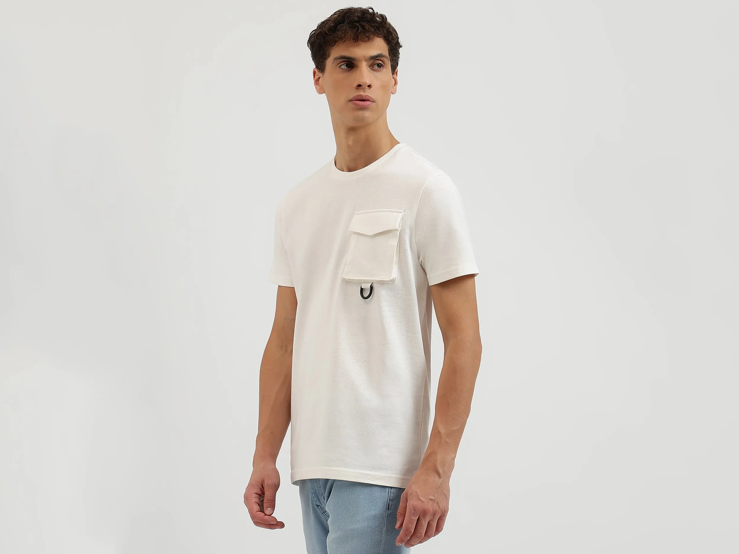 Relaxed Fit Crew Neck Solid T-Shirt