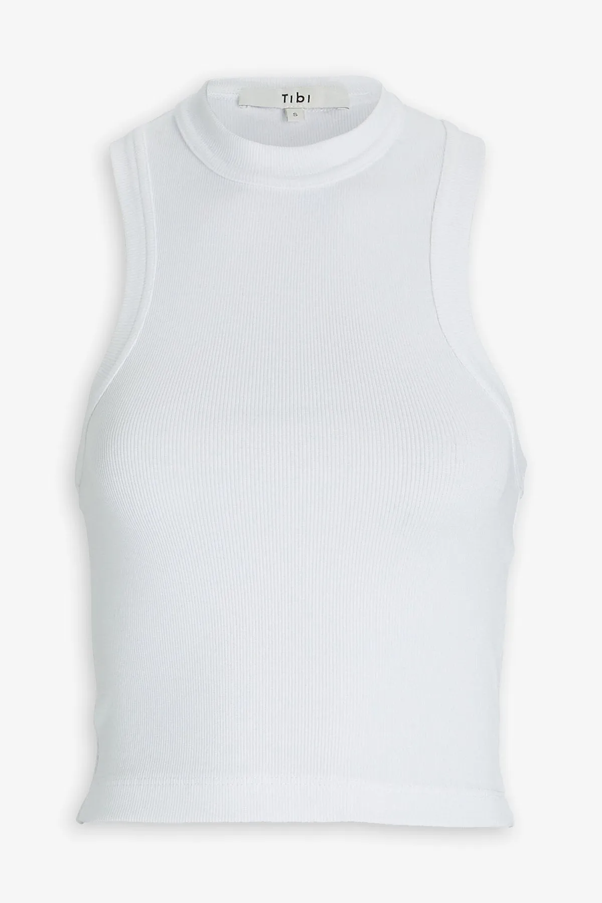 Ribbed T-Shirt Cropped Tank in White