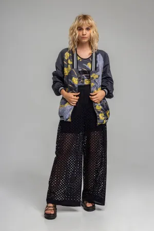 RICE black wide leg pants