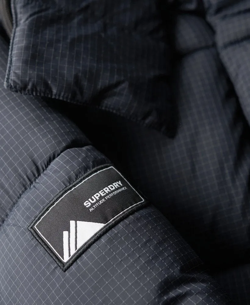 Ripstop Longline Puffer Jacket | Eclipse Navy Grid