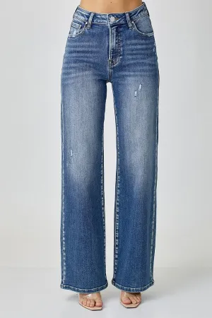 Risen High Rise Wide Leg Jean - Medium Wash