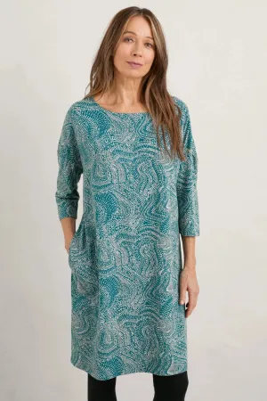 ROLLING SEA DRESS - DOT CONTOURS ATLANTIC