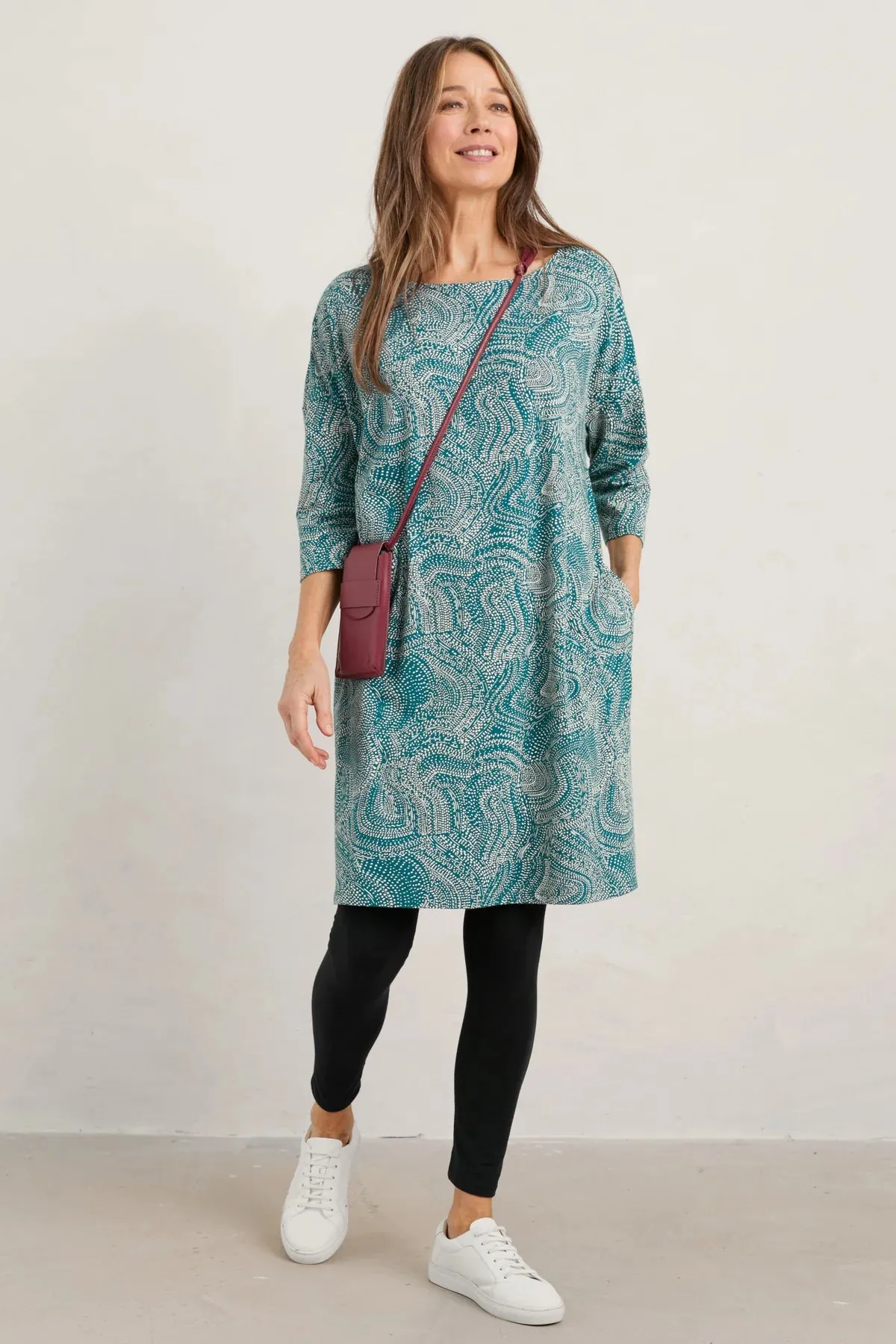 ROLLING SEA DRESS - DOT CONTOURS ATLANTIC