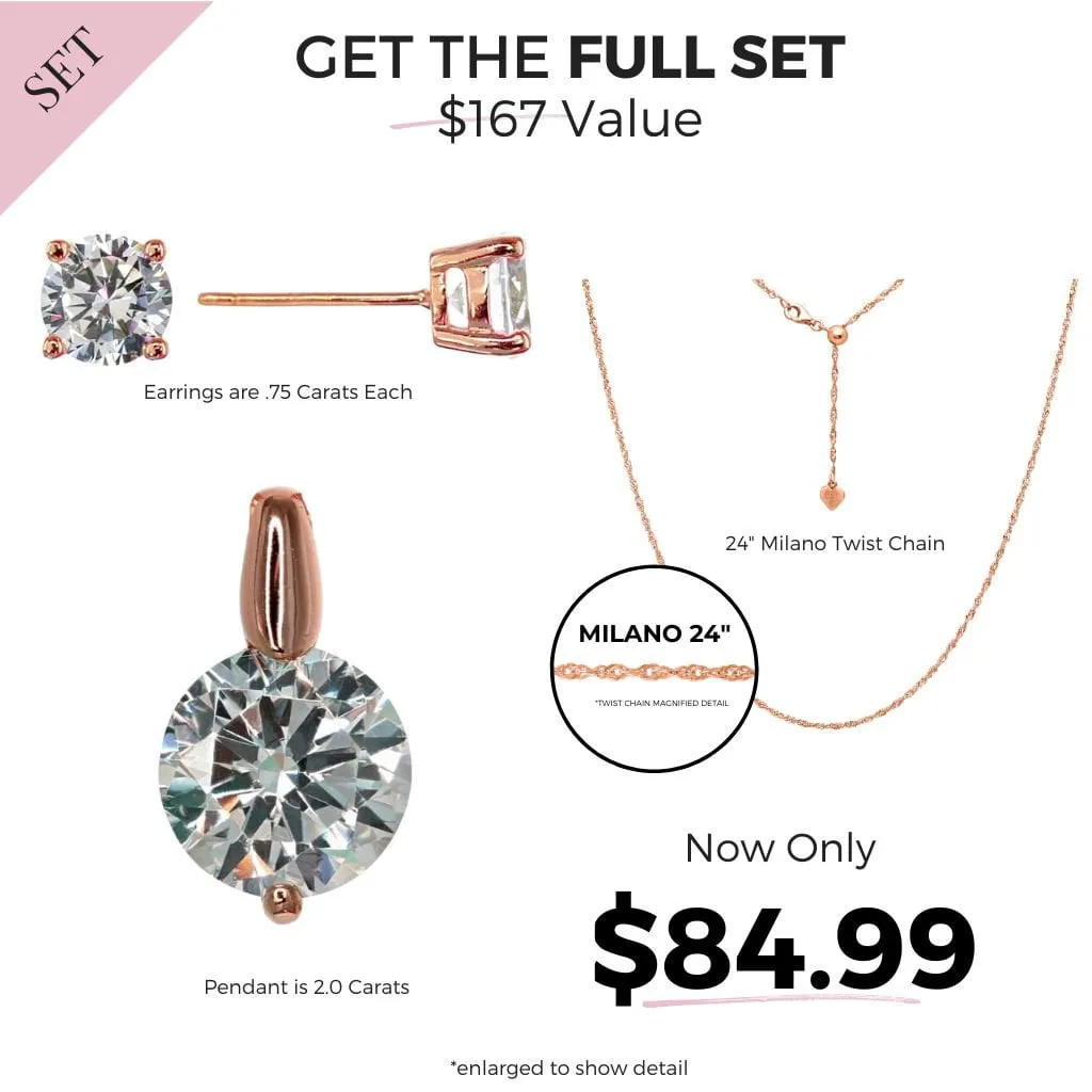 Roma Adjustable CZ Necklace & Earring Set