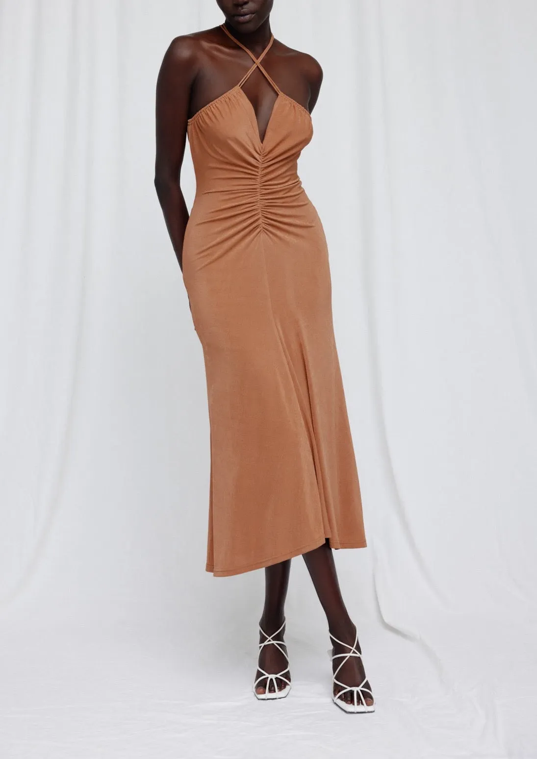 Rosie Midi Dress - Caramel
