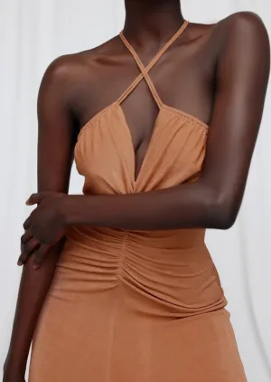 Rosie Midi Dress - Caramel