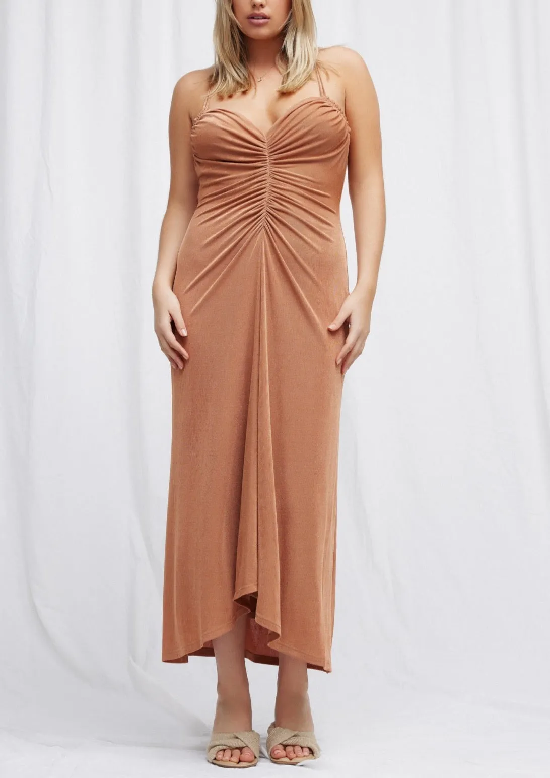 Rosie Midi Dress - Caramel