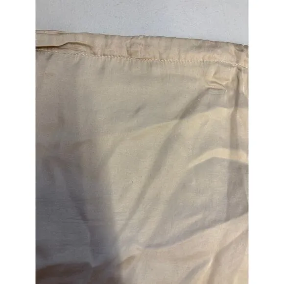 RTR Donni Sz S/M Cream Beige Satin Silky Cinch Slip Midi Skirt
