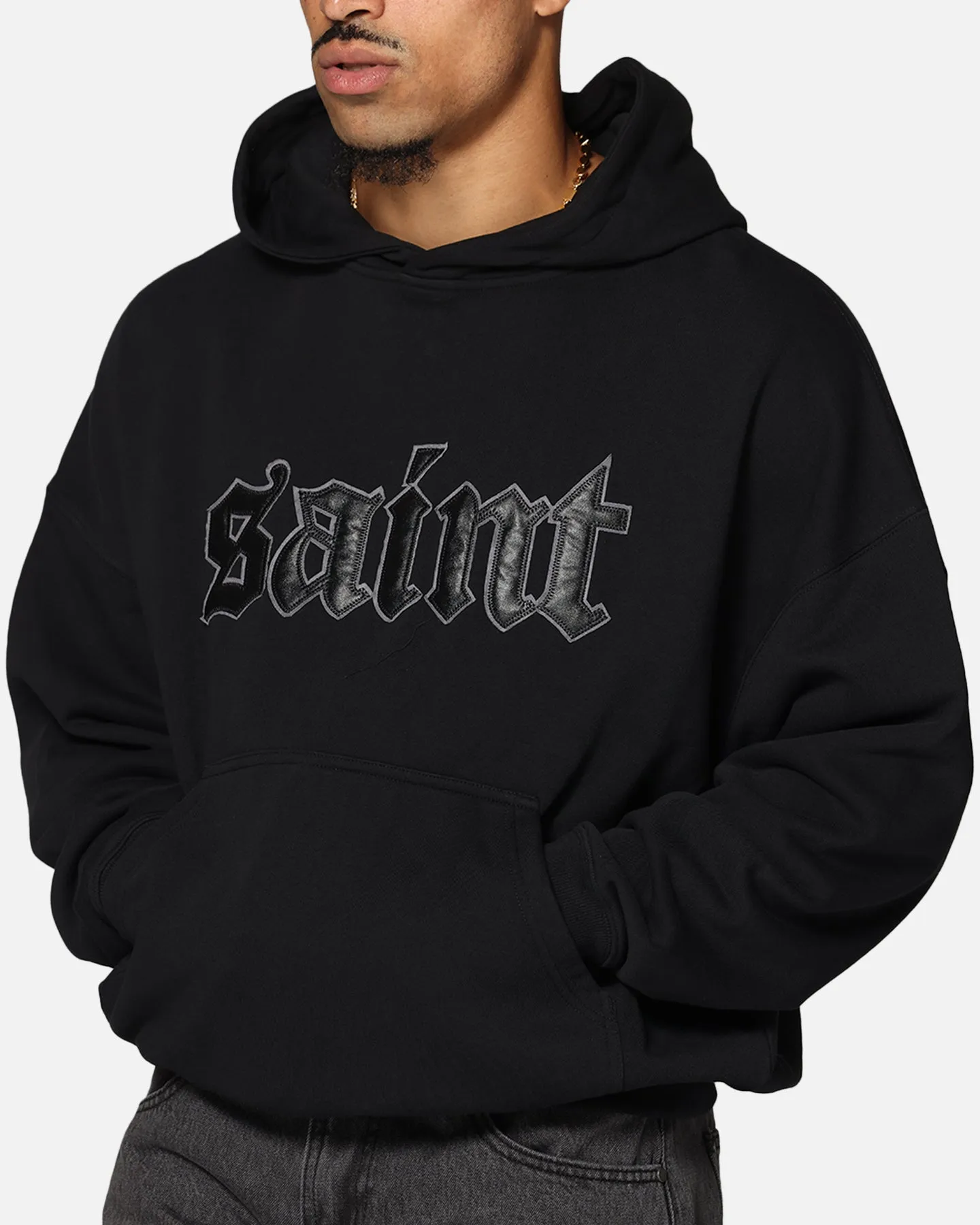 Saint Morta Cambronne Layered Boxy Hoodie Black/Black