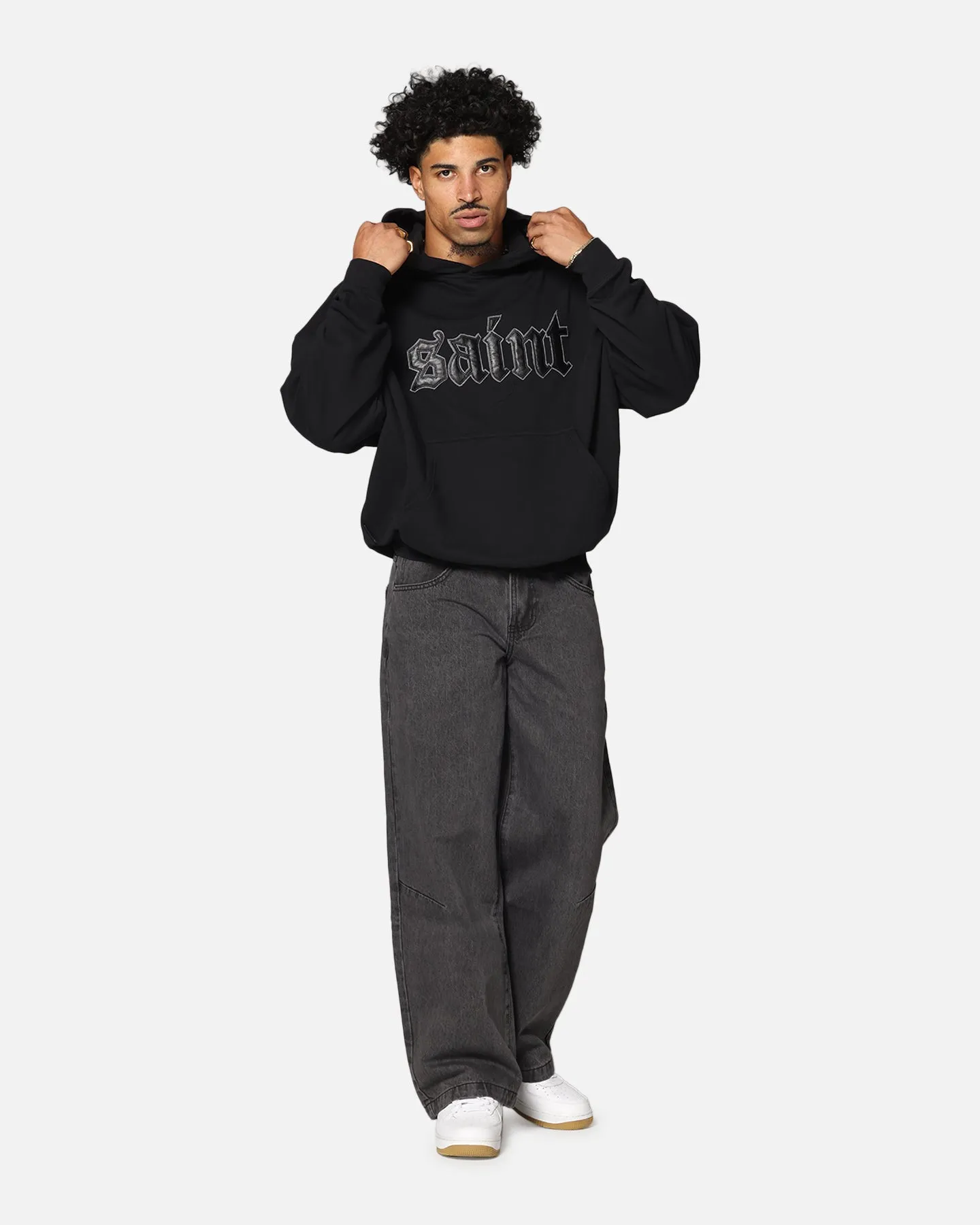 Saint Morta Cambronne Layered Boxy Hoodie Black/Black