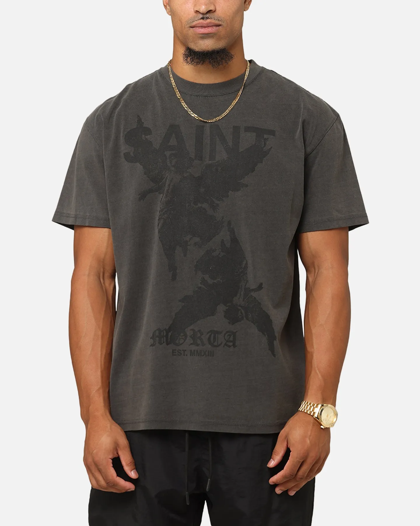 Saint Morta Heavens Boxy T-Shirt Black Wash