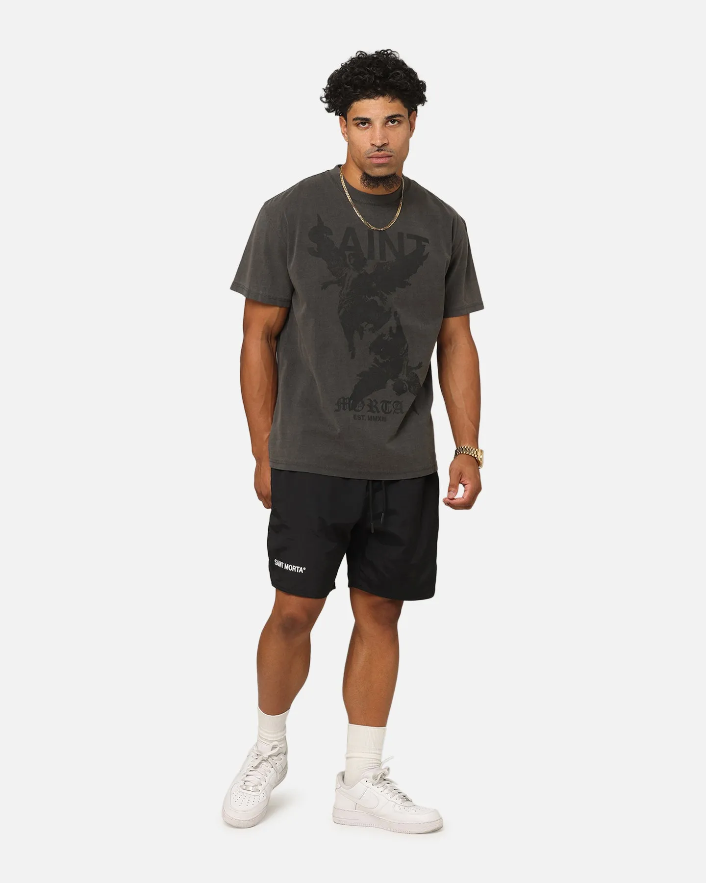 Saint Morta Heavens Boxy T-Shirt Black Wash